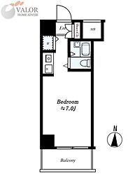 スカイノブレ川崎柳町 1Kの間取図画像