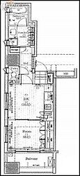レグラス川崎 1DKの間取図画像