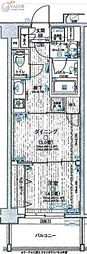 日神デュオステージ三ツ沢公園 1DKの間取図画像