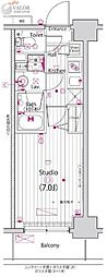 ガーラプライム横濱関内 1Kの間取図画像