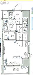 フェルクルール横浜新子安プレセダンヒルズ 1Kの間取図画像