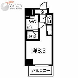 クラリッサ新川崎 ワンルームの間取図画像