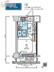 リヴシティ横濱七島町 1Kの間取図画像