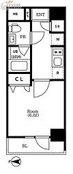 リルシア横濱東 1Kの間取図画像