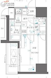 ZOOM川崎EAST 1Kの間取図画像