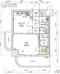 グリフィン横浜・天王町弐番館 1Kの間取図画像