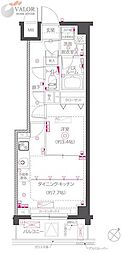 ZOOM下丸子 1LDKの間取図画像