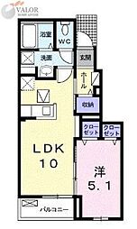 メゾンK 1LDKの間取図画像