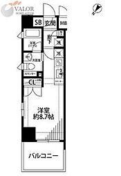 プレール・ドゥーク横浜SOUTHMaisonLoire ワンルームの間取図画像