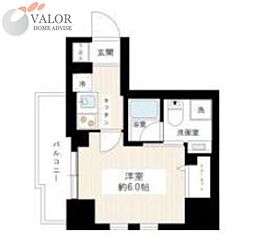 リブシティ横濱関内 1Kの間取図画像