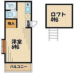 小田急小田原線 相模大野駅 徒歩25分の賃貸アパート 1階1Kの間取り