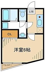 JR横浜線 相原駅 徒歩6分の賃貸アパート 2階1Kの間取り