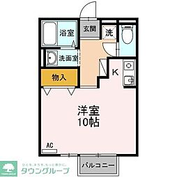 小田急江ノ島線 東林間駅 徒歩13分の賃貸アパート 1階ワンルームの間取り