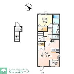 小田急小田原線 町田駅 バス19分 忠生2丁目下車 徒歩3分の賃貸アパート 2階1LDKの間取り