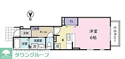 東急田園都市線 南町田グランベリーパーク駅 徒歩15分の賃貸アパート 1階ワンルームの間取り