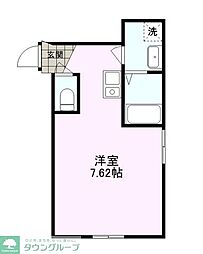 小田急小田原線 町田駅 徒歩20分の賃貸アパート 1階ワンルームの間取り