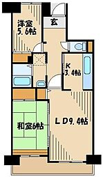 JR横浜線 相模原駅 徒歩7分の賃貸マンション 9階3LDKの間取り