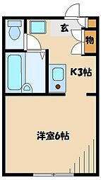 レオパレスシェル都 1Kの間取図画像