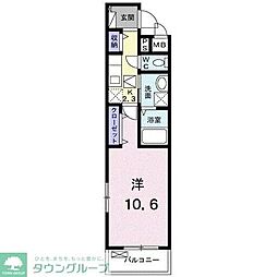 JR横浜線 矢部駅 徒歩13分の賃貸アパート 3階1Kの間取り