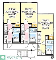 小田急小田原線 相武台前駅 徒歩8分の賃貸アパート 3階ワンルームの間取り