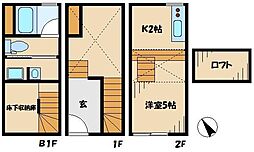 JR横浜線 町田駅 徒歩12分の賃貸アパート 2階1Kの間取り