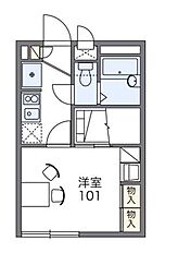 小田急小田原線 相武台前駅 徒歩12分の賃貸アパート 2階1Kの間取り