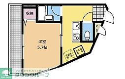 JR横浜線 町田駅 徒歩9分の賃貸アパート 3階1Kの間取り