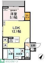 小田急小田原線 町田駅 徒歩18分の賃貸アパート 2階1LDKの間取り