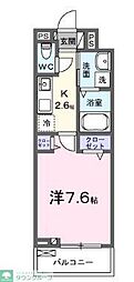 JR横浜線 橋本駅 徒歩9分の賃貸アパート 2階1Kの間取り
