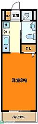 小田急小田原線 町田駅 徒歩7分の賃貸マンション 3階1Kの間取り
