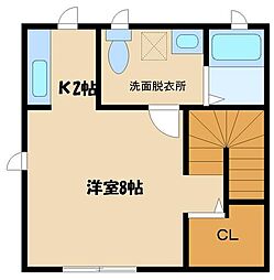 小田急小田原線 玉川学園前駅 徒歩9分の賃貸アパート 2階1Kの間取り