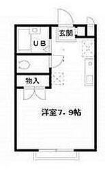 エステート南野 1階ワンルームの間取り