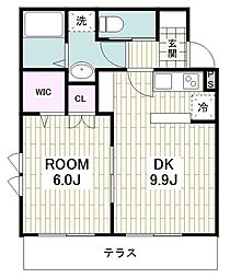 Ｇｒａｃｅ　Ｃｏｕｒｔ 1階1DKの間取り