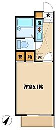 JR横浜線 町田駅 徒歩16分の賃貸アパート 1階1Kの間取り