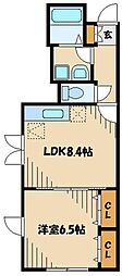 ＭＥＩＮＥ　ＶＩＬＬＡ 1階1LDKの間取り