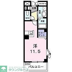 小田急小田原線 町田駅 徒歩20分の賃貸マンション 3階1Kの間取り