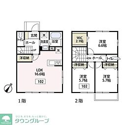 小田急江ノ島線 相模大野駅 徒歩16分の賃貸アパート 1階3LDKの間取り