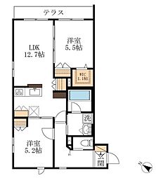 メゾン・ド・ベルヴィル 2LDKの間取図画像