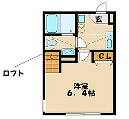 ソレイユ富士見 1Kの間取図画像