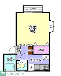 クレストハイム 1Kの間取図画像