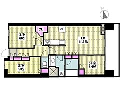 ドレッセタワー南町田グランベリーパーク 3LDKの間取図画像