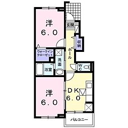 ふる～る町田 2DKの間取図画像