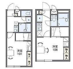 レオパレスリバーサイドコート 1Kの間取図画像