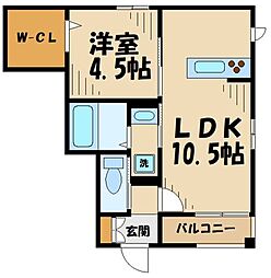 キューブハウス 1LDKの間取図画像