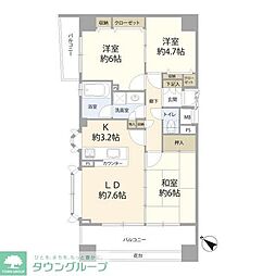 グリーンコート相模大野ヴィンテージスクエア 3LDKの間取図画像