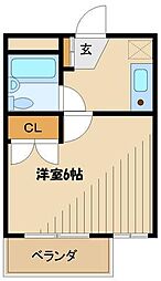 ラポール町田 1Kの間取図画像