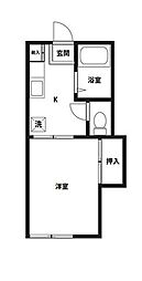 デファンス小川 1Kの間取図画像