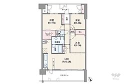 グランノア高槻阿武山LUCE 3LDKの間取図画像