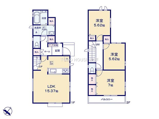 全居室収納付きで、お部屋をすっきりと整理整頓できます！家族それぞれのお荷物や季節のもの等、たっぷり収納可能！収納が充実しているので、タンス設置等の無駄なスペースを省けお部屋を広々とご利用できます。