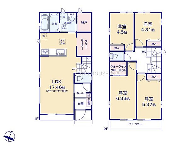 全居室収納付きで、お部屋をすっきりと整理整頓できます！家族それぞれのお荷物や季節のもの等、たっぷり収納可能！収納が充実しているので、タンス設置等の無駄なスペースを省けお部屋を広々とご利用できます。